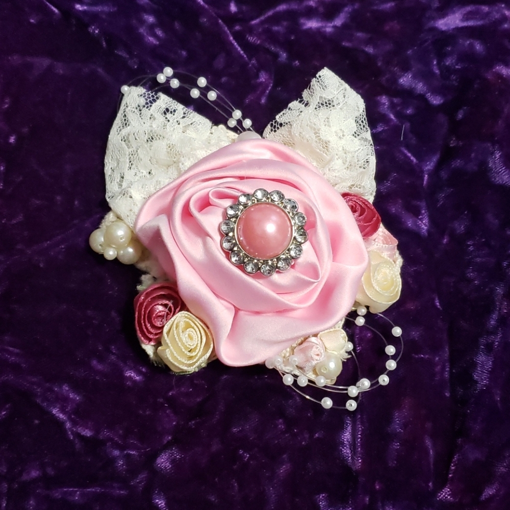 Handmade Floral Lace Hair Clip, Baby Girl